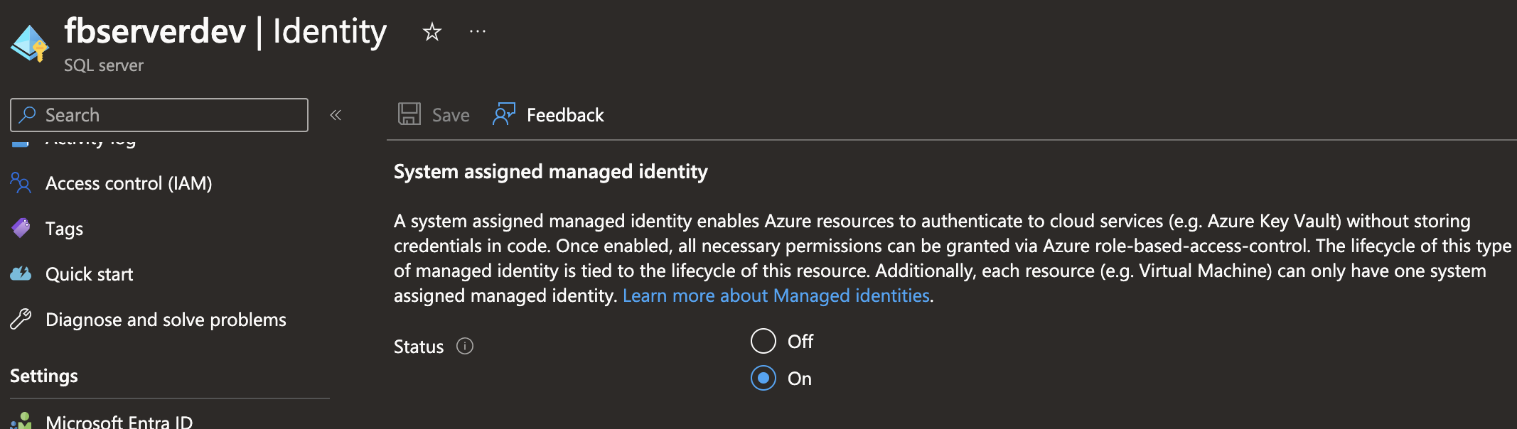 Managed identity authentication from synapse notebook using pyodbc