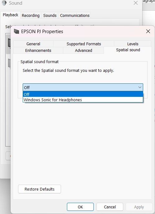 Dolby Atmos for Home Theater Spatial Audio Option Not Appearing on Win ...