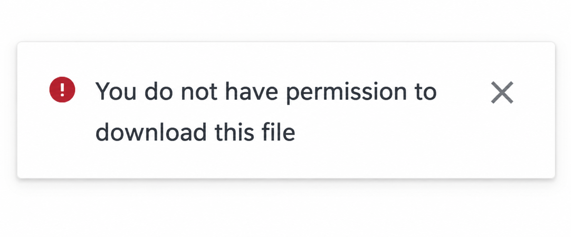 Permission Denied Download Alert