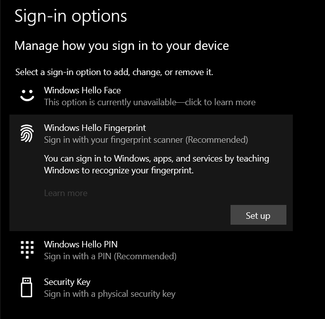 I can't setup a PIN as part of my sign-in options - Microsoft Q&A