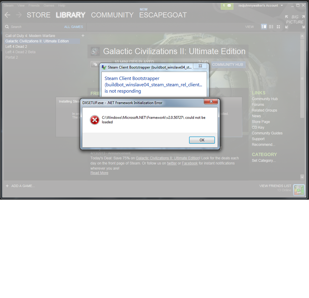 dxsetup.exe net framework initialization error - Microsoft Q&A