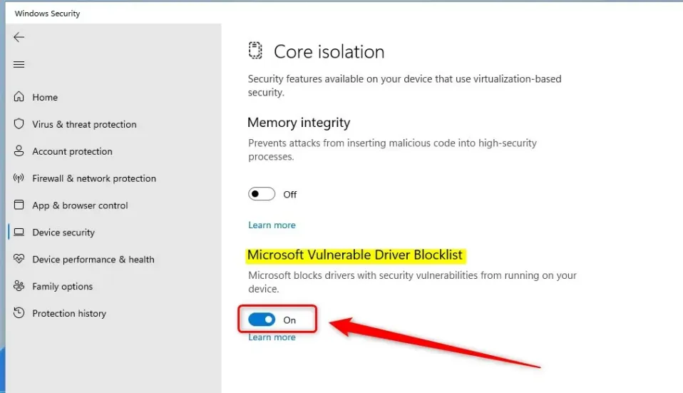 How to Turn On or Off Microsoft Vulnerable Driver Blocklist in Windows ...