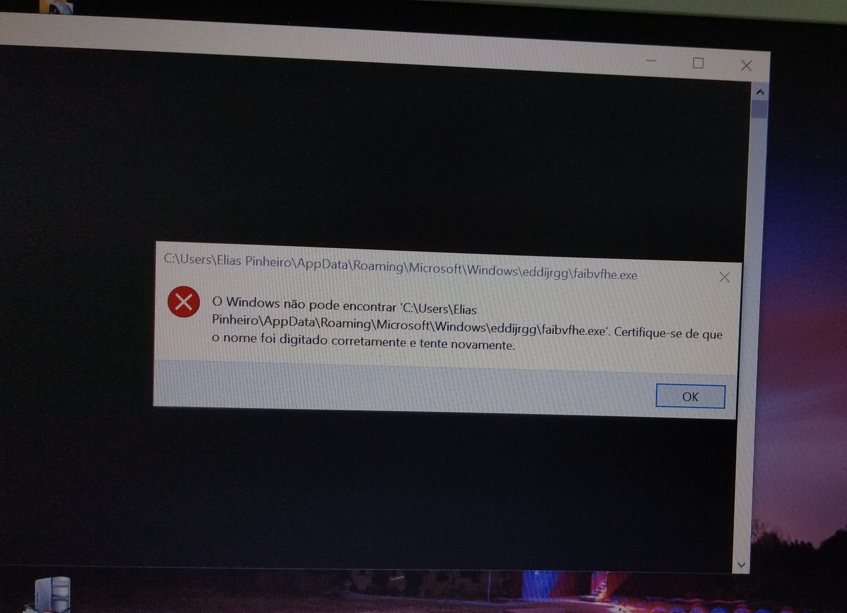O windows não pode encontrar (exemplo).exe certifique-se que o