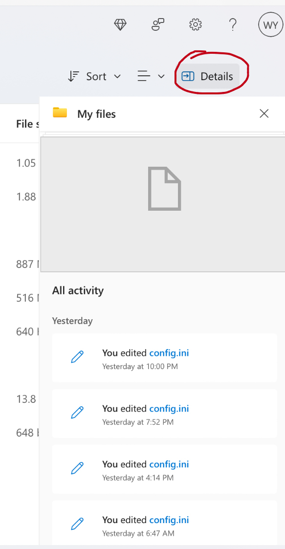 log file of when and from which system onedrive is logged in plus when ...