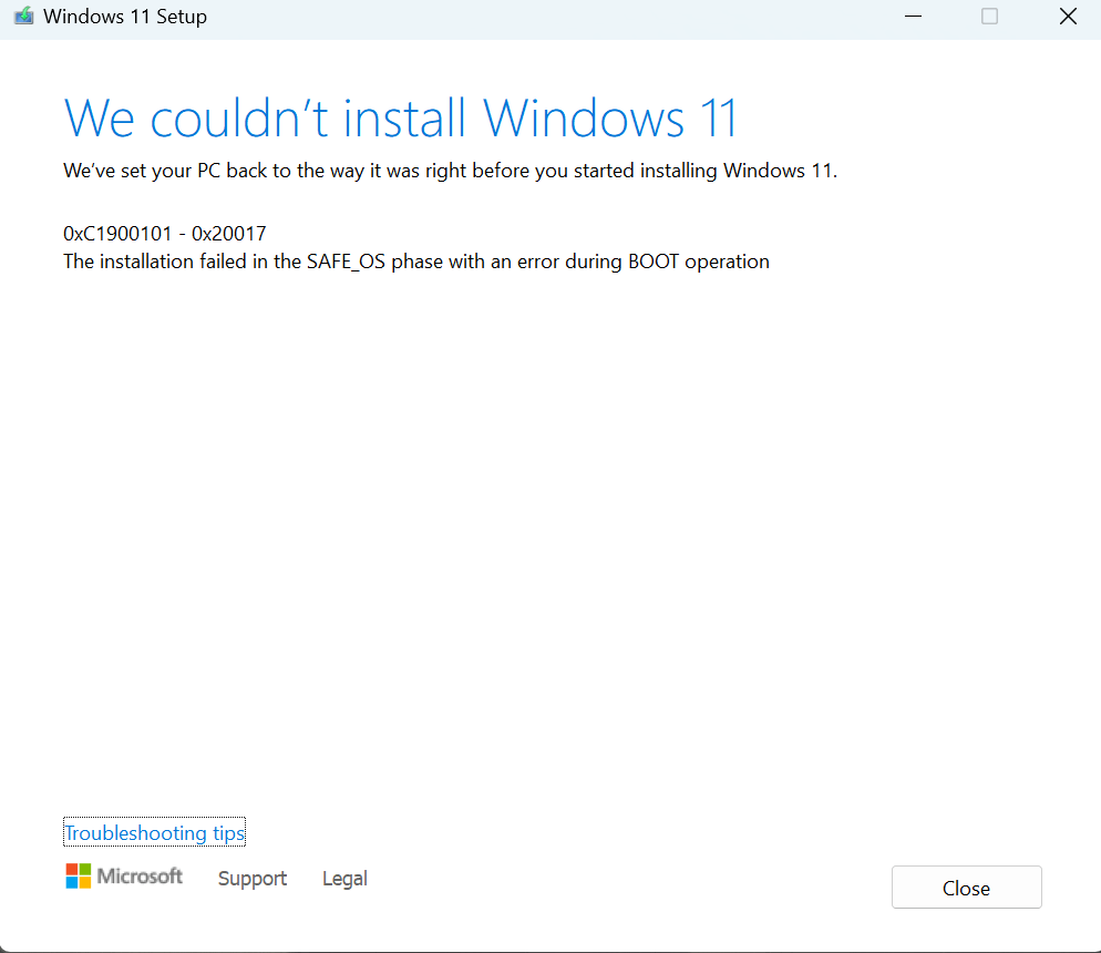 Unable to update Windows 11 - Microsoft Q&A
