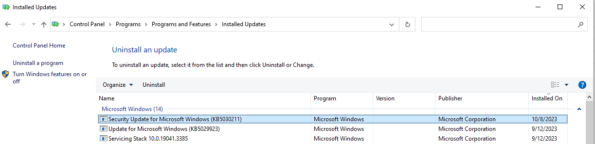 InstalledUpdates