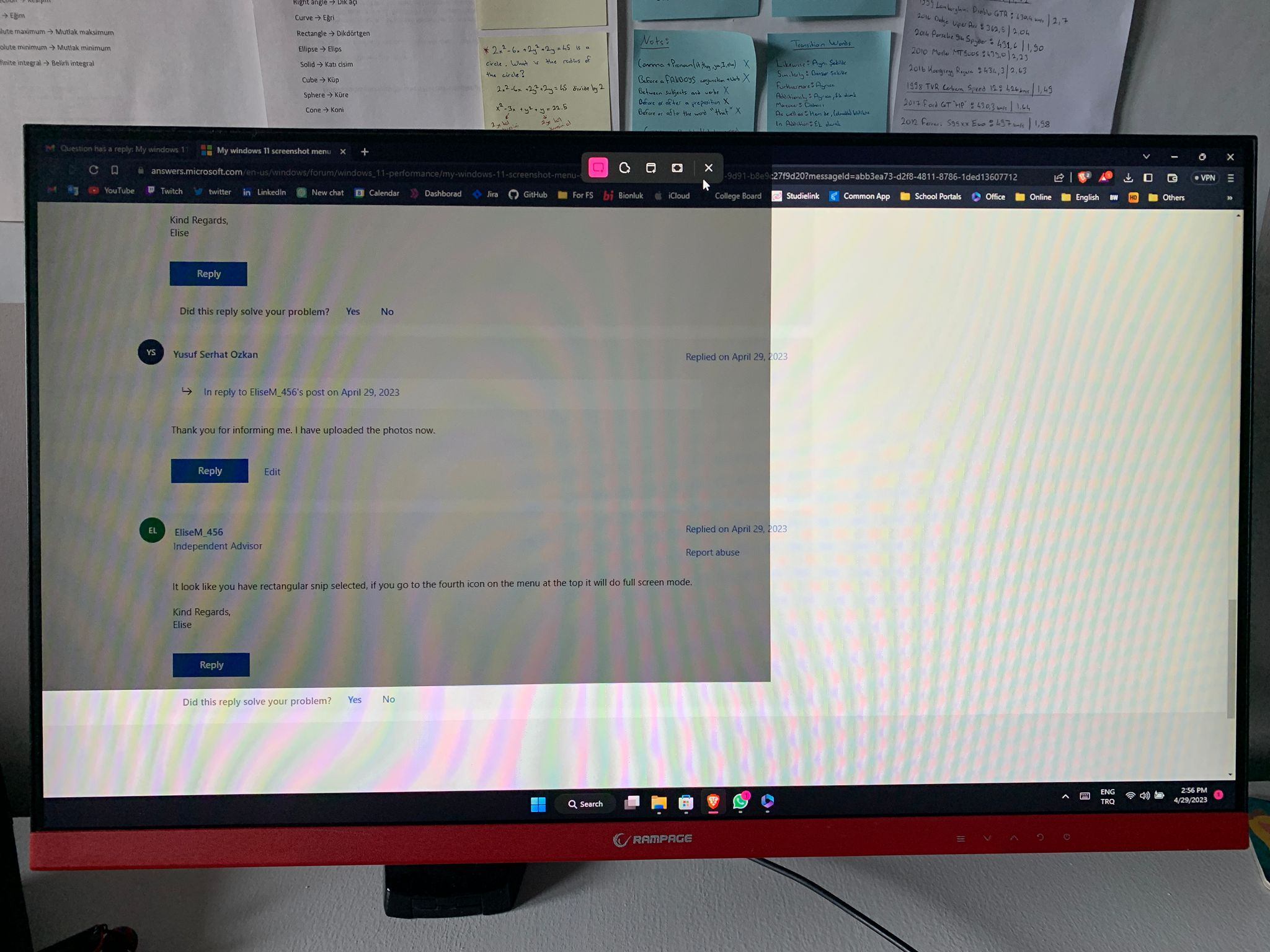 My windows 11 screenshot menu seems to have shifted to the side after ...