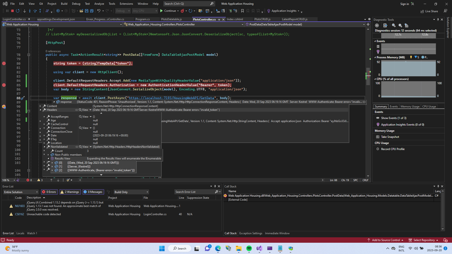 How to send back a bearer token after Login in a HTTP Request ...