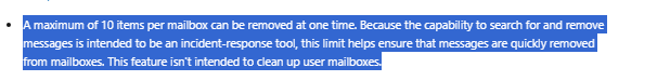 powershell purge message from mailbox - Microsoft Q&A