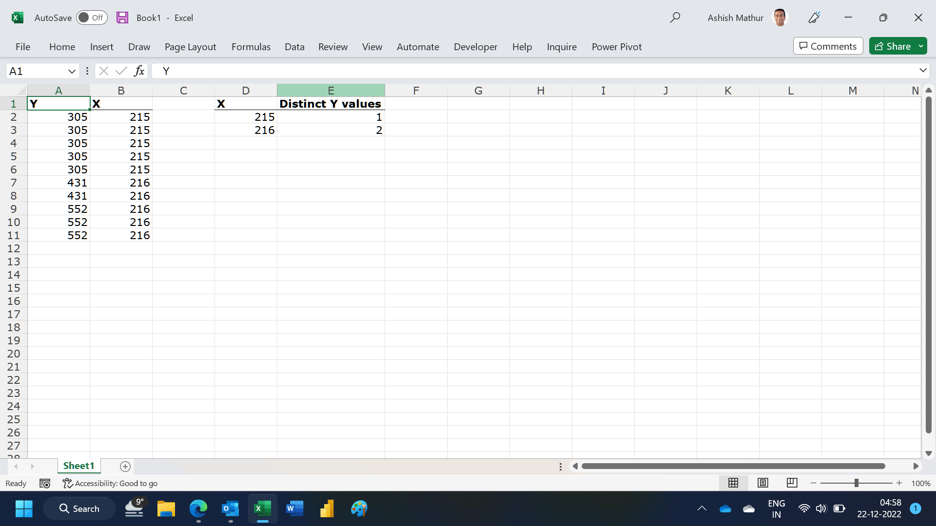 Excel: how to identify cells with different values in another column ...