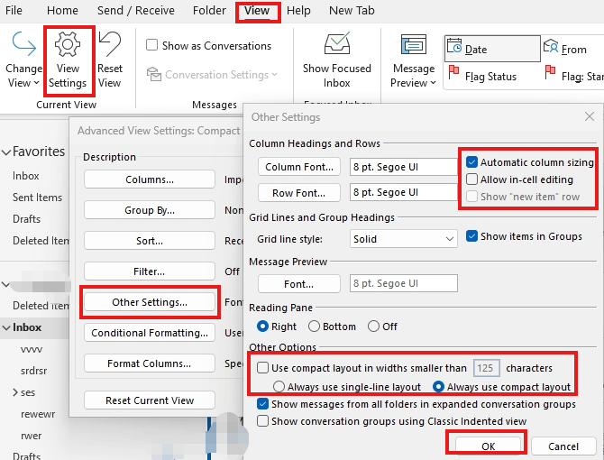 change inbox display - Microsoft Q&A