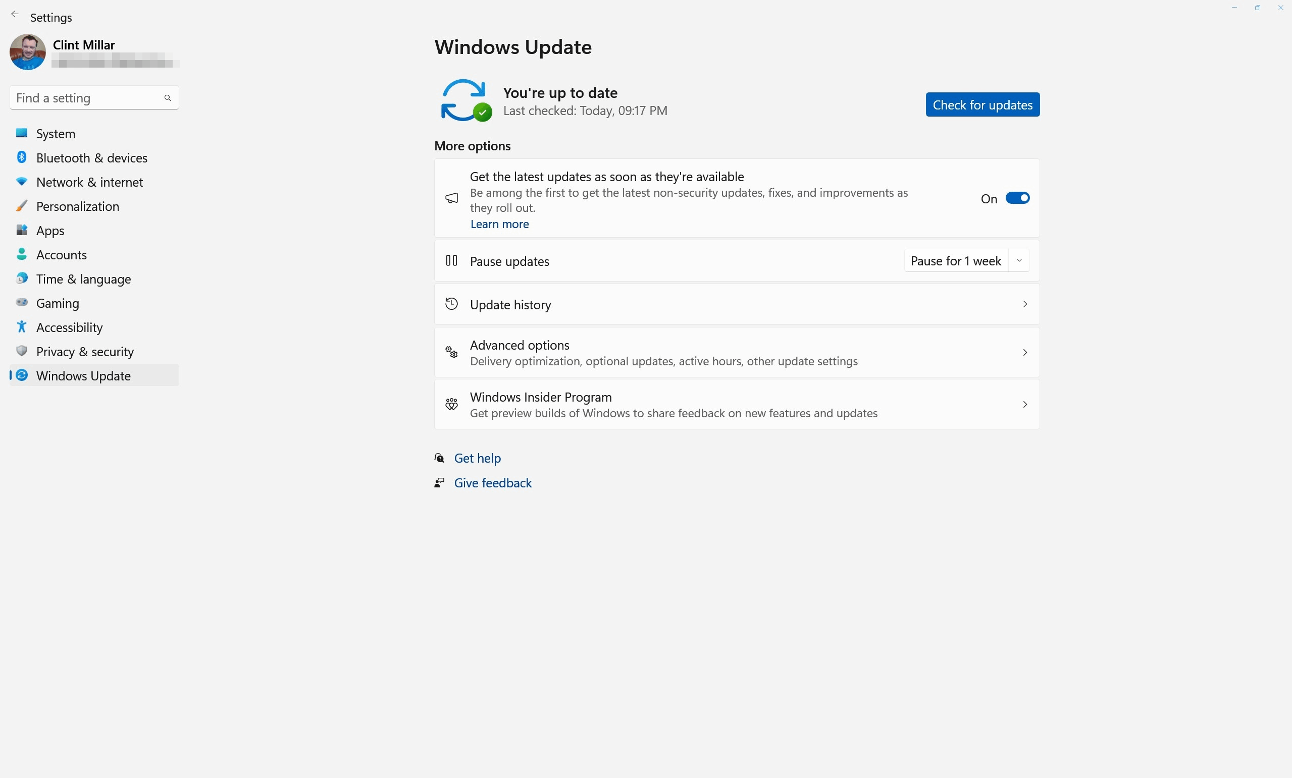 Want to now more about a new feature under windows update as of today ...