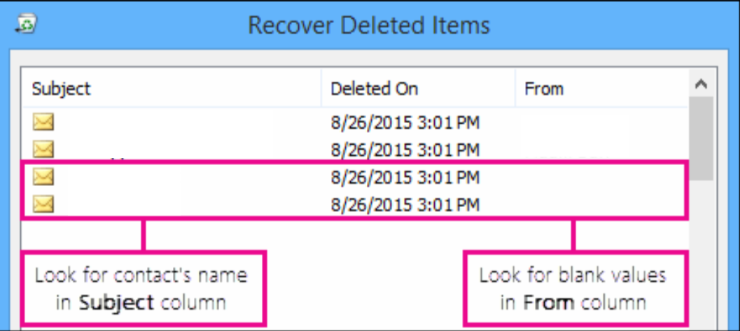 How to recover a deleteted contact in outlook that is not showing in ...