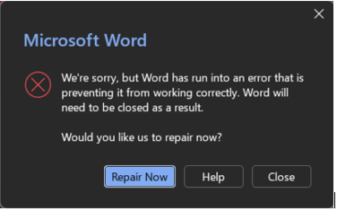 How to fix my MICROSOFT_WORD on my windows? - Microsoft Q&A