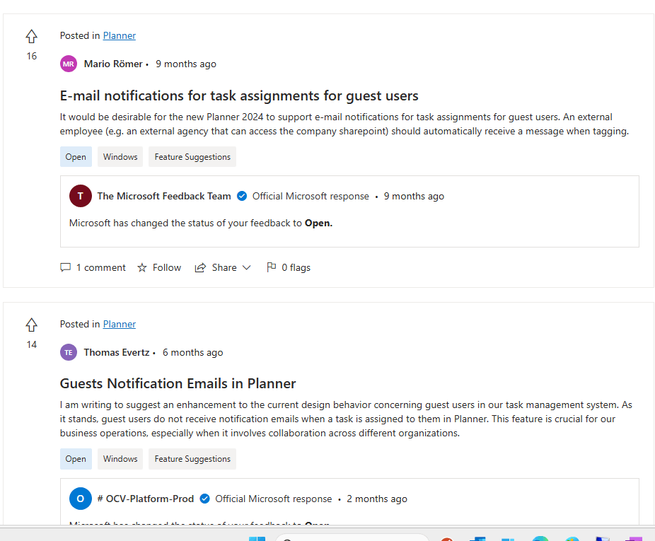 Notification center in the Planner - Microsoft Q&A