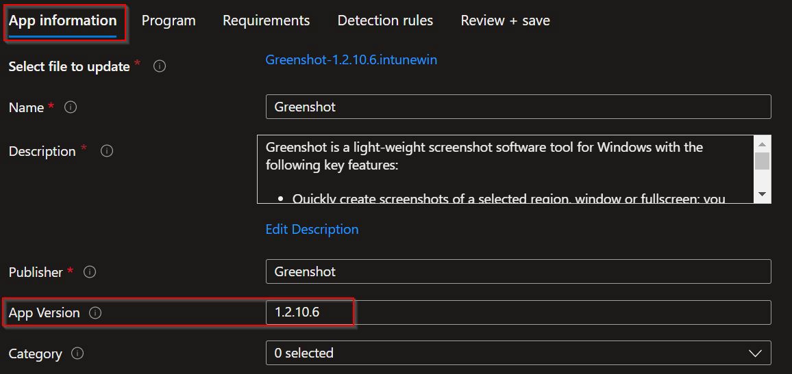 Greenshot version