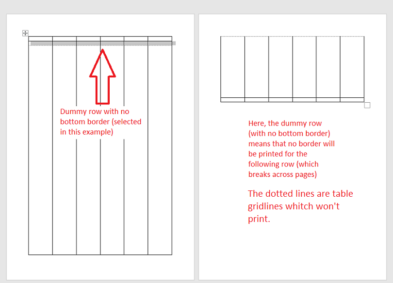 Borders and Rows that Span Pages - Microsoft Q&A