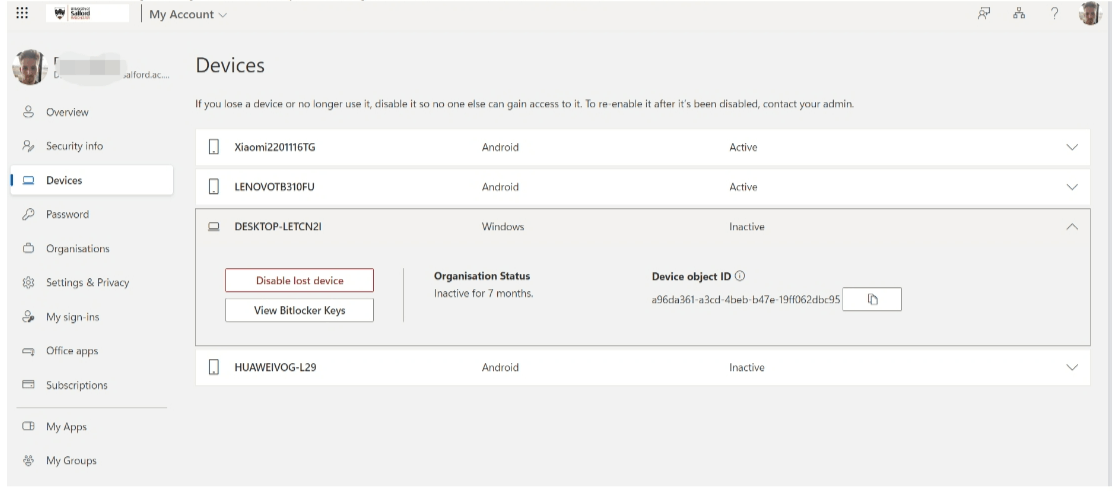 How to re-activate disabled device? - Microsoft Q&A