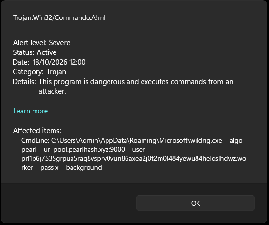 Windows Defender detecting a Trojan - Microsoft Q&A