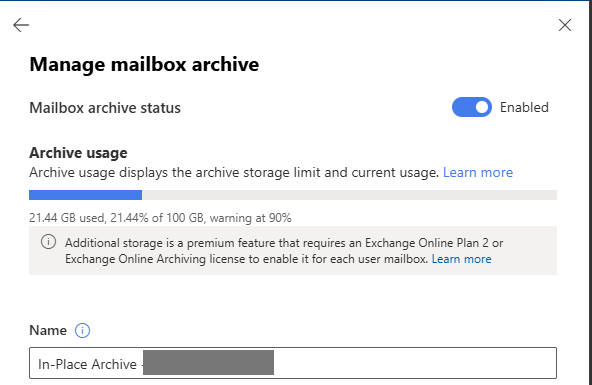 In-Place archive