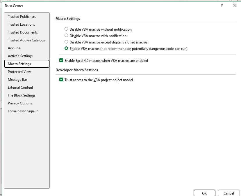Allowsing Macros to Run on an Excel File - Microsoft Q&A