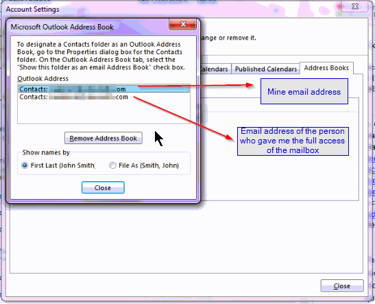 How can I add the Address book of another person who has given the full ...