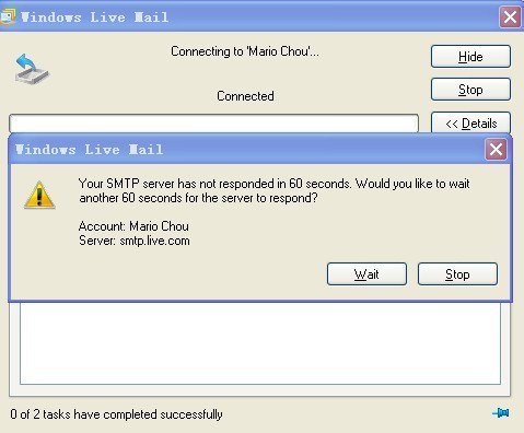 Windows Live Mail 只能收邮件，无法发送邮件 - Microsoft Q&A