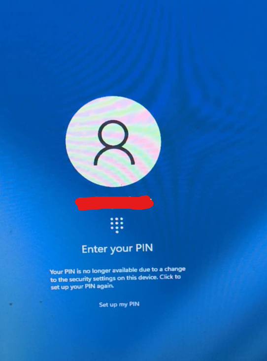 I can't access the pin to open my windows due to a change in the ...