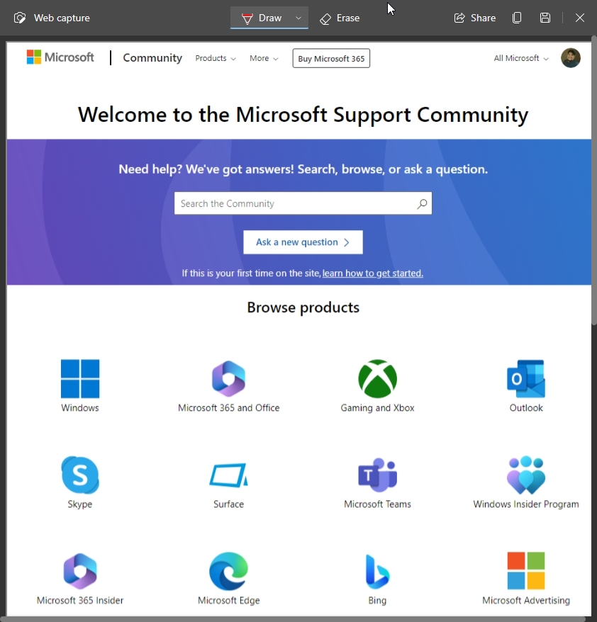 How do you annotate a web page in Windows 10 Pro.