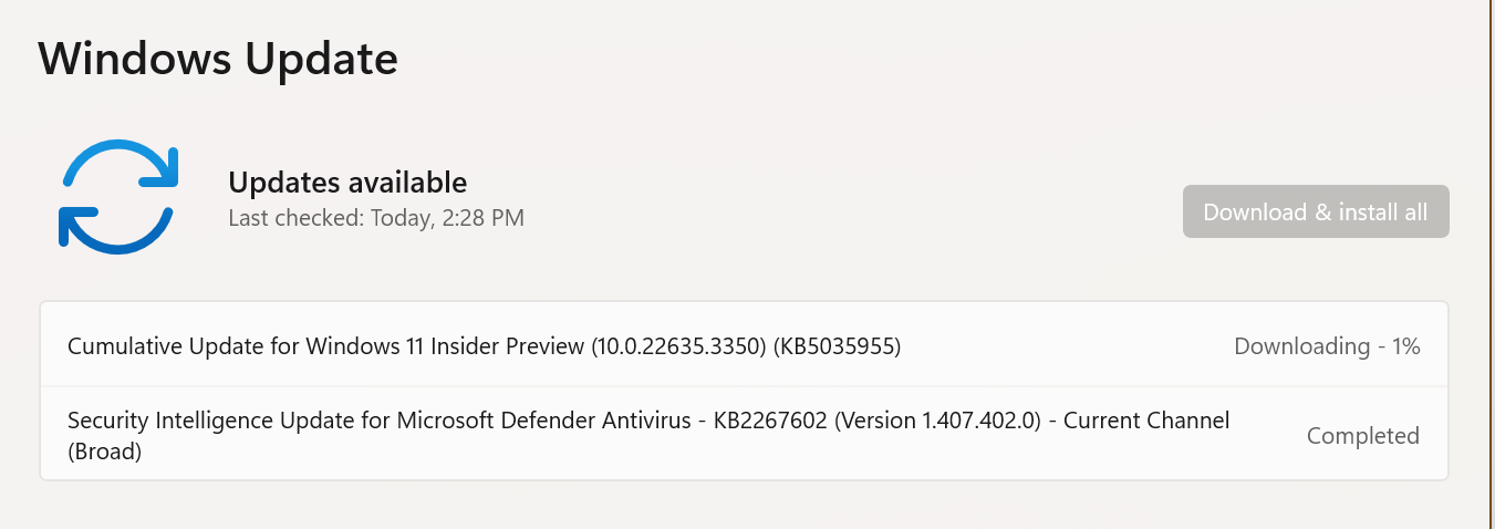 Build 22635.3350 out to Beta Channel - Microsoft Q&A