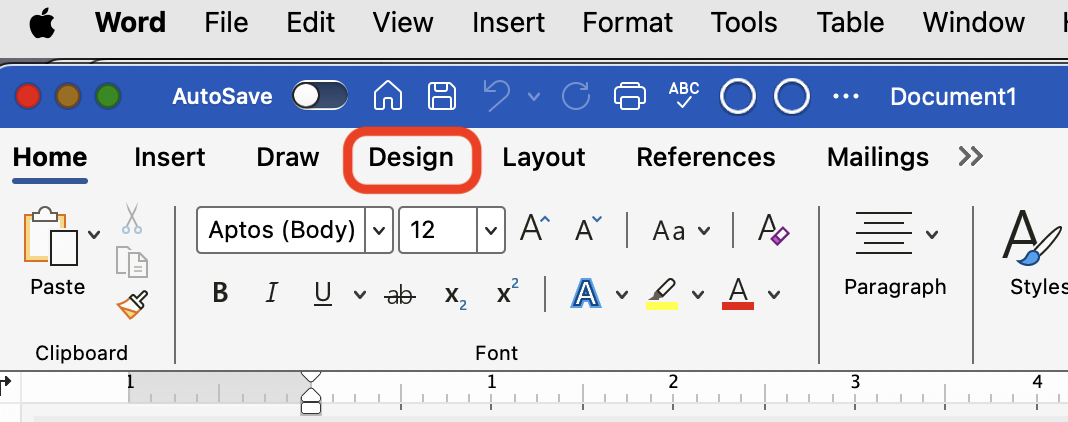 I don't have a design tab on my ribbon, even though I have a 365 Family ...