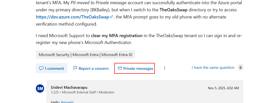 Need MFA Reset for Global Admin Account — PII removed - Microsoft Q&A