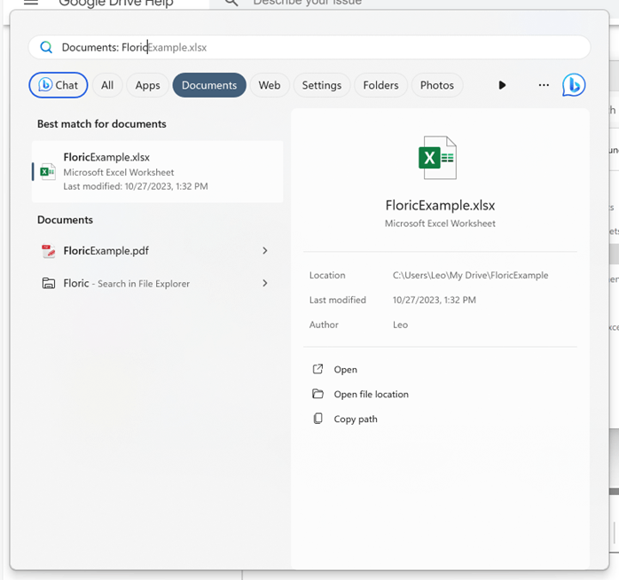 windows 11 search isn't showing .gdoc .gsheet files. Any fix ...