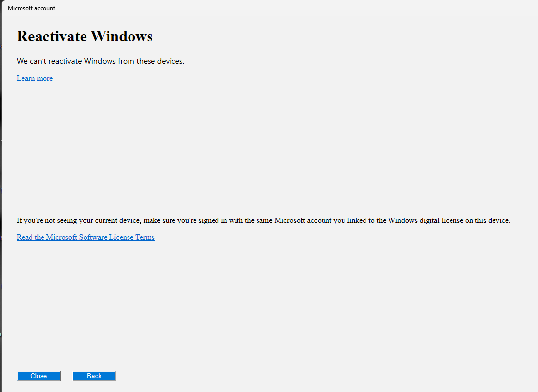 Unable to reactivate Windows 11 after replacing damaged motherboard ...