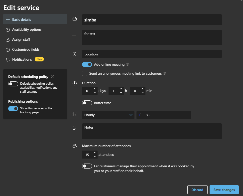 Microsoft Bookings - How to create a service that is not re-occurring ...