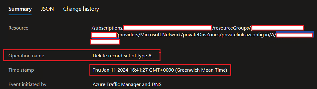 App Config Private DNS Zone getting deleted automatically by "Azure ...