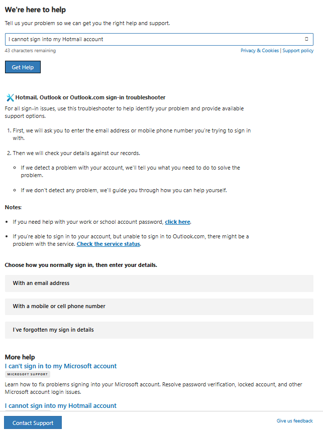 cannot access my Microsoft account hotmail due to an issue with phone ...