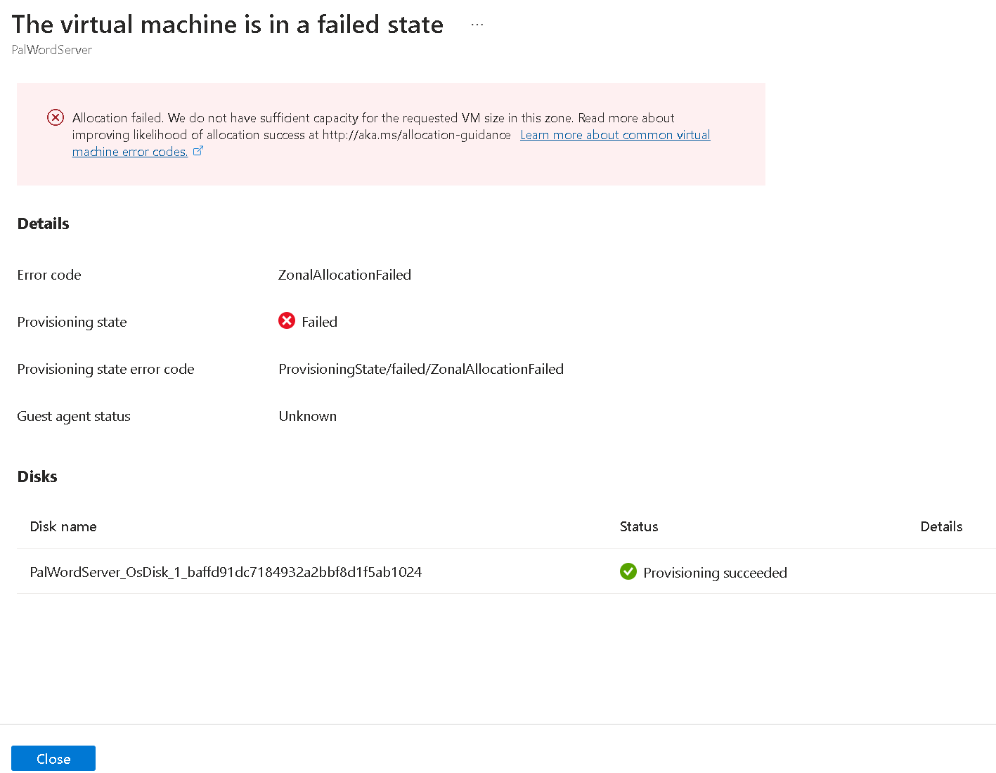 The Virtual Machine in a failed state - Microsoft Q&A