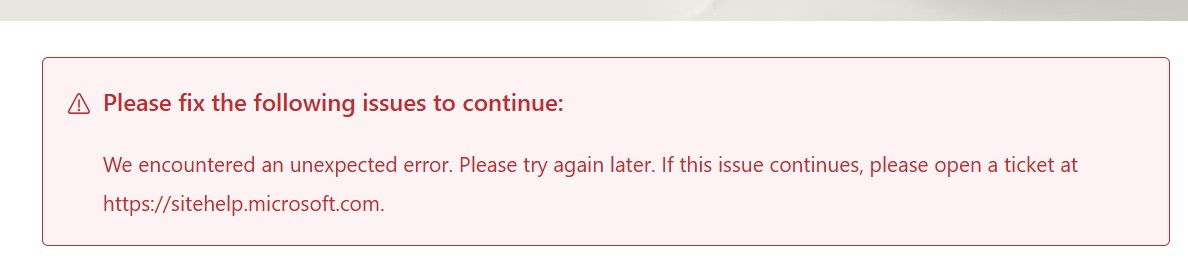 Ticket Error