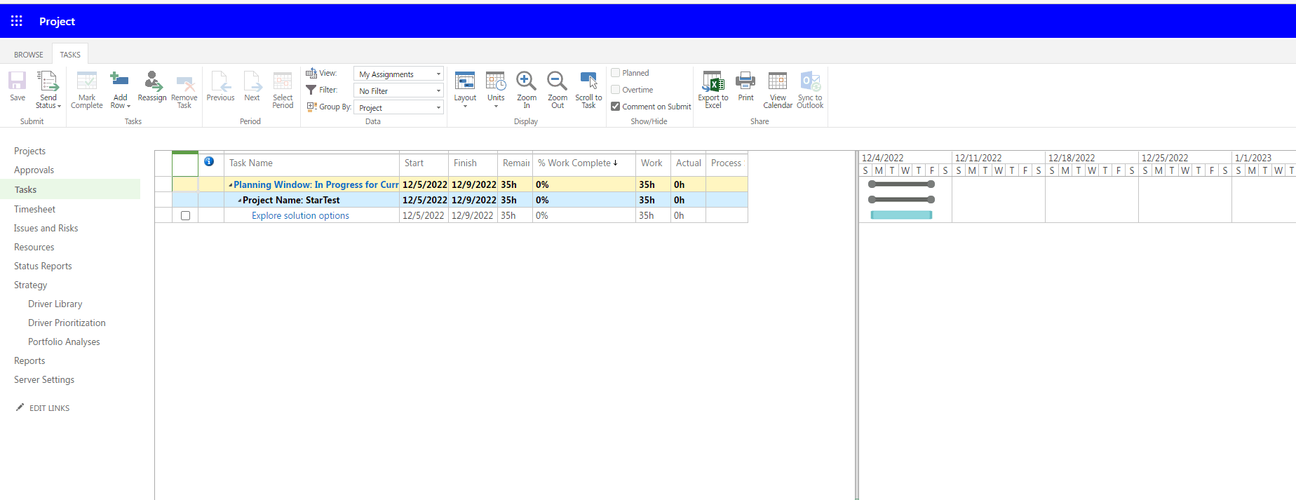 How to add/change columns in the Schedule view in Project Web App (PWA ...