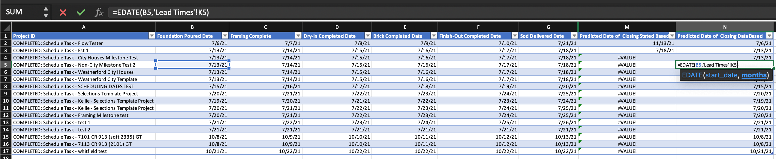 creating a cascading formula that adds a cell in its row to a single ...