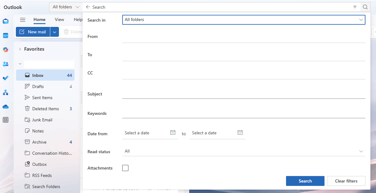 Email filtering in Microsoft Outlook Version: 1.2025.604.100 ...