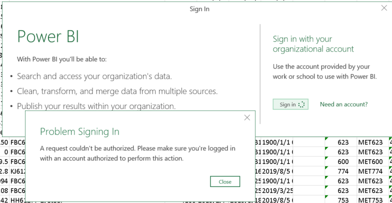 Excel cannot login in My data catalog queries - Microsoft Q&A