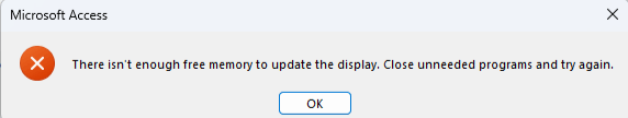 MS Access Export to PDF - Event ID 300 - The report snapshot was not ...