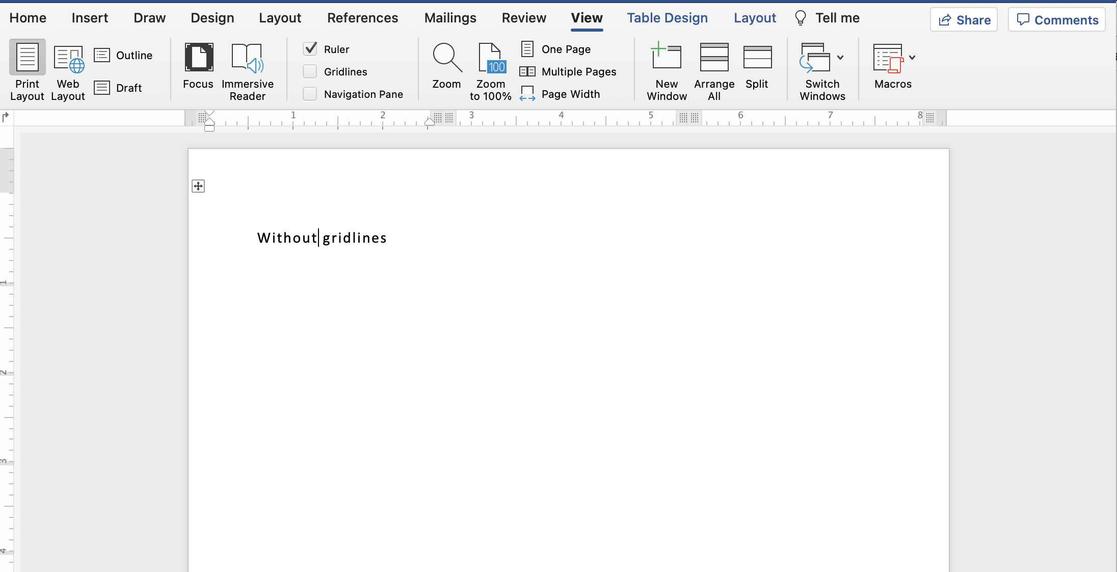 Gridlines won't display in Word on Macbook - Microsoft Q&A