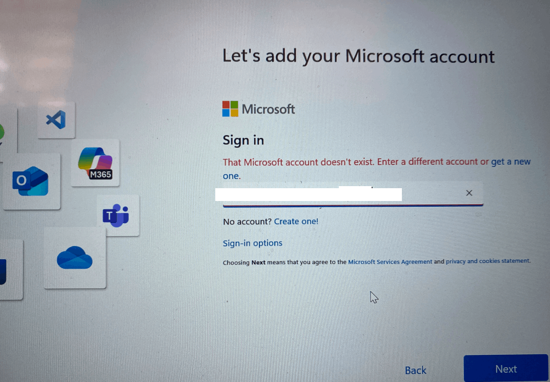 Reg: Under add your Microsoft account-unable to sign in using ...