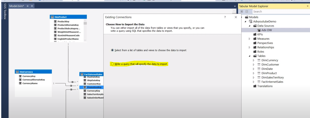 SSAS Tabular model 2022 (Disappear specific data import feature ...