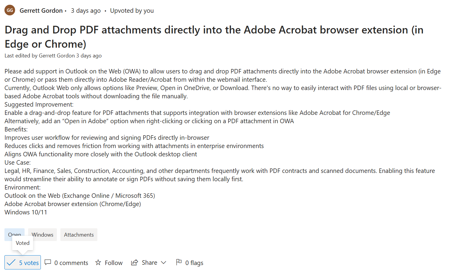 Outlook Web not allowing of opening PDFs in Adobe. - Microsoft Q&A