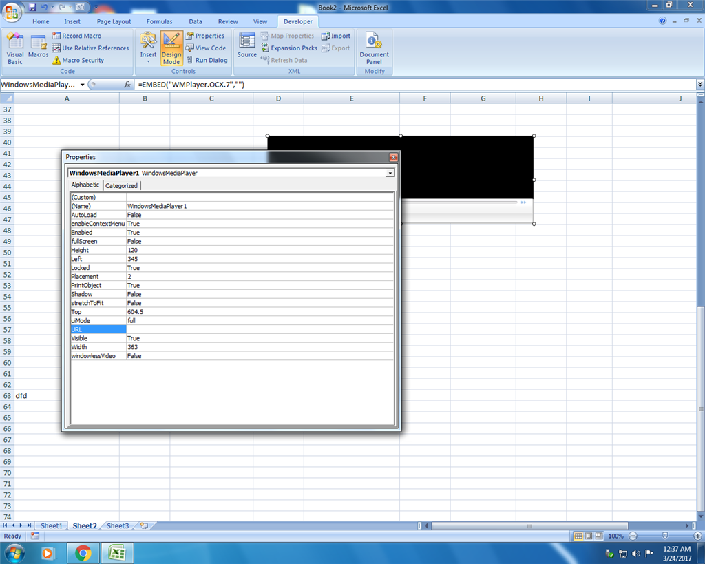 Embedded Windows Media Player in Excel - Microsoft Q&A