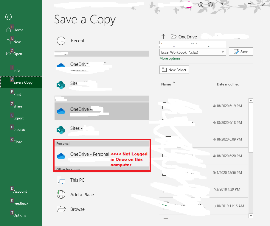 OneDrive & files showing up in office apps though not configured or ...